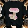 Soft Pink Spotted Cottagecore Mushroom Trio Botanical Graphic Tee Streetwear Tee Tops 100% Cotton Slim Fit Tshirts