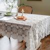 Elegant Bohemian Pure White Lace Tablecloth with Intricate Phoenix Pattern - Ideal for Dining Room, Living Room, Café Table Decor, Rectangular