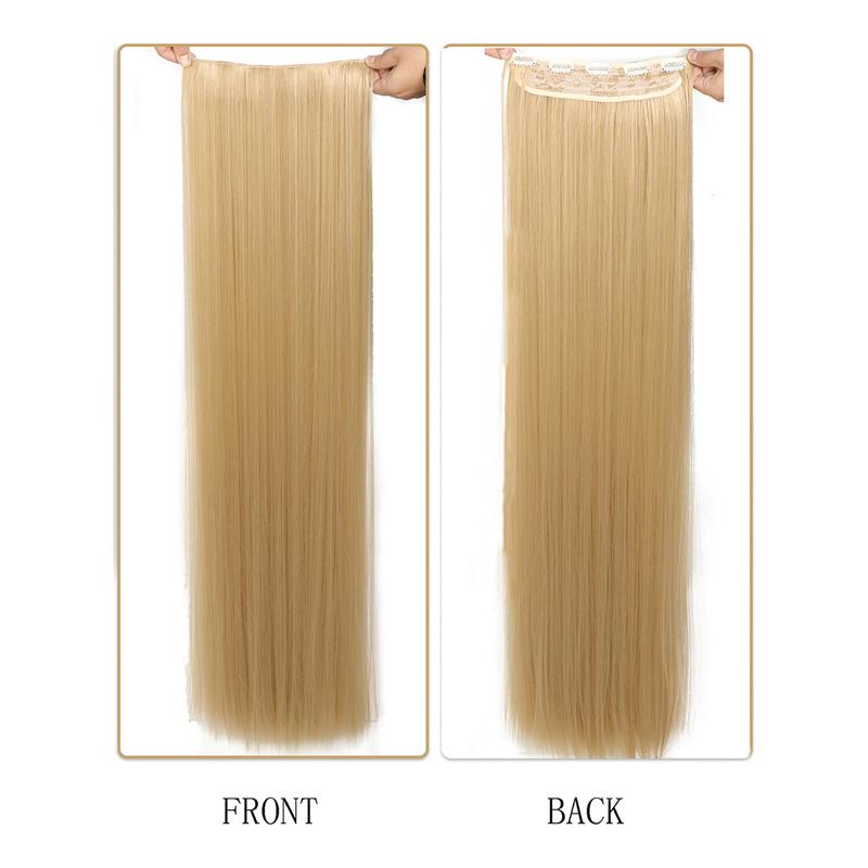 JINKAILI Synthetic 20-40 Inch Extra Long Straight Hair Extension 5 Clips Black Blonde Brown Red High Temperature Fake Hairpiece