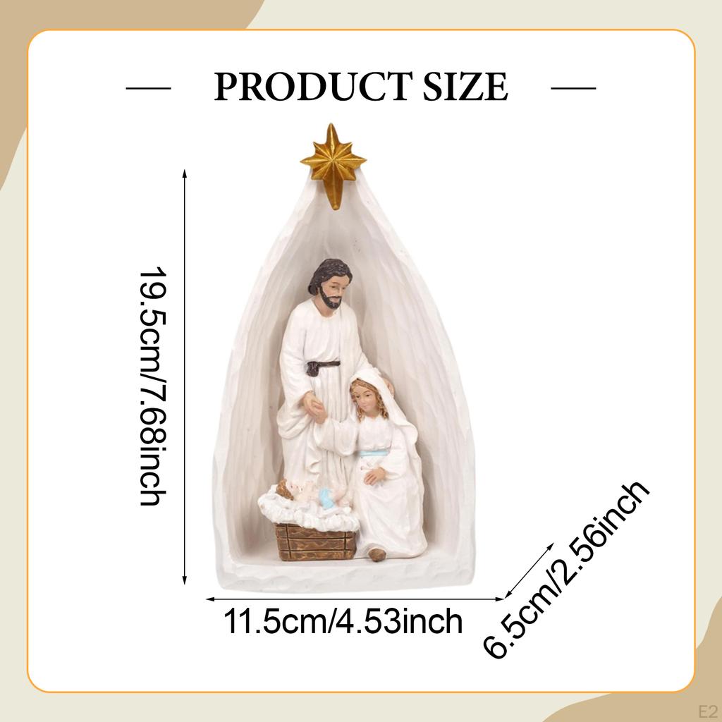 Nativity Scene Hand Painted Classic Holiday Decor Decorative Gift Resin Doll Statue for Bedroom Home