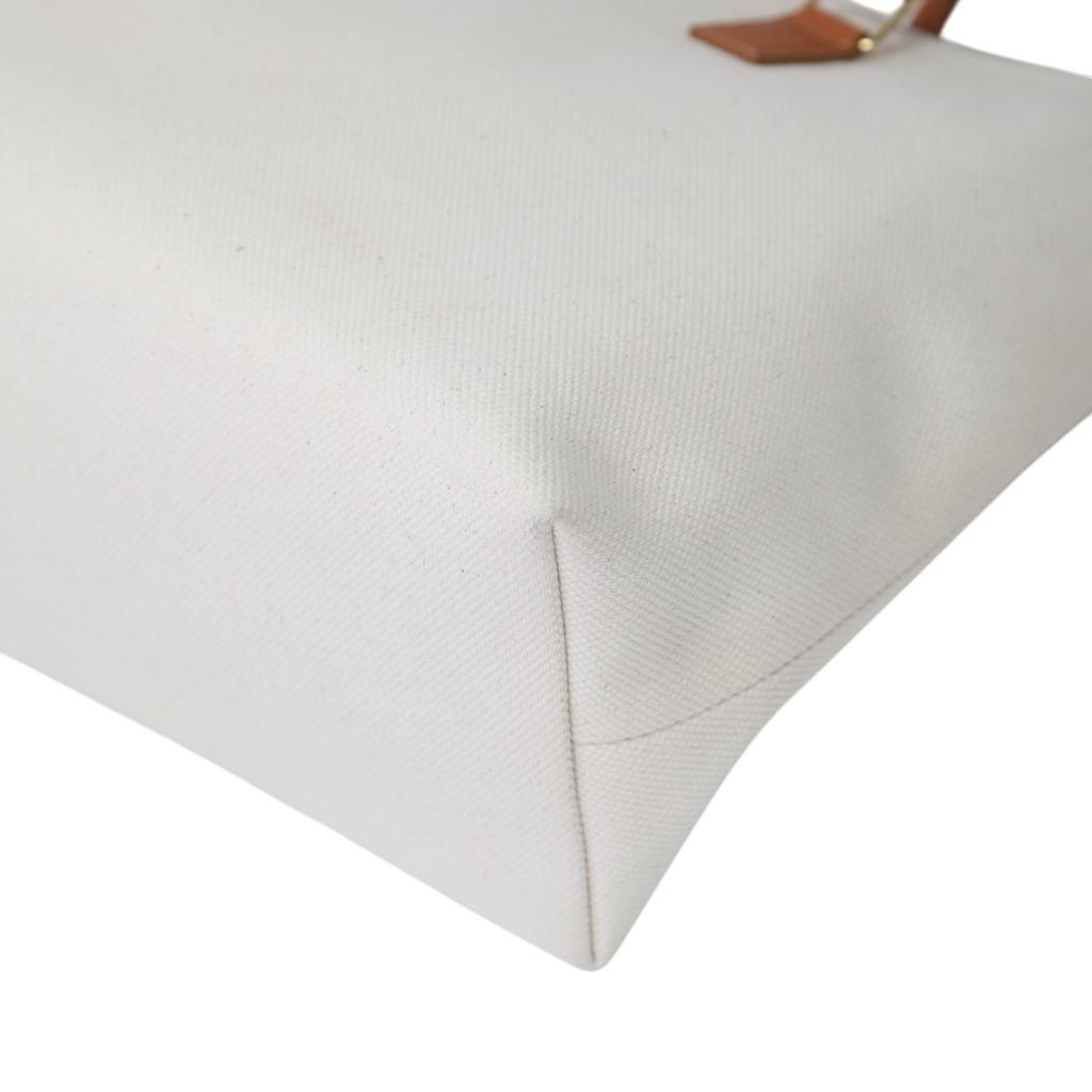 Celine Horizontalkava Tote Bag Canvas White Women 190062BNZ Used