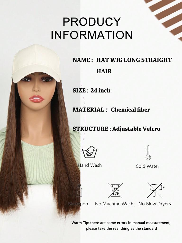 Synthetic Adjustable Off-white Hat Wigs  Seamless Connection Hair Extensions for Women