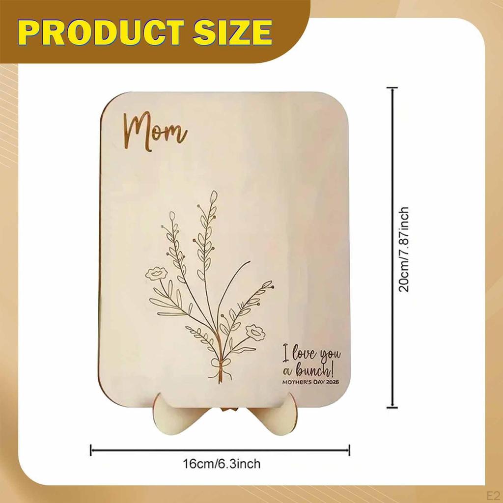 Mother's Day Sign Decoration Decor Daughter Gift Creative Craft Wooden Plaque Ornament for Shelf