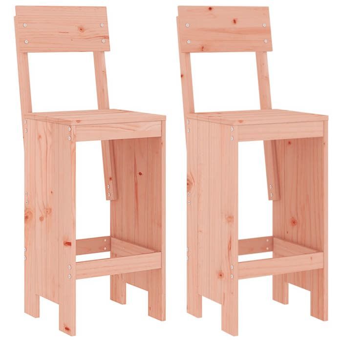 VidaXL Lot de 2 Tabourets de Bar, Chaise de Pub, Siège de Bistrot, Meuble de Terrasse Balcon Patio Jardin Extérieur, Bois 825364