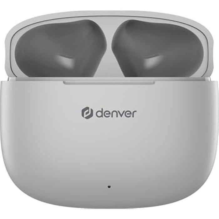 Écouteurs Intra-auriculaires DENVER TWE-48 - Bluetooth Sans Fil - Gris - Autonomie 6h