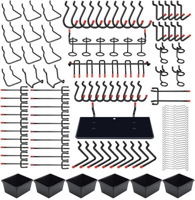 Perforated Board Hook Set 156pcs, Steel,Wall Mount