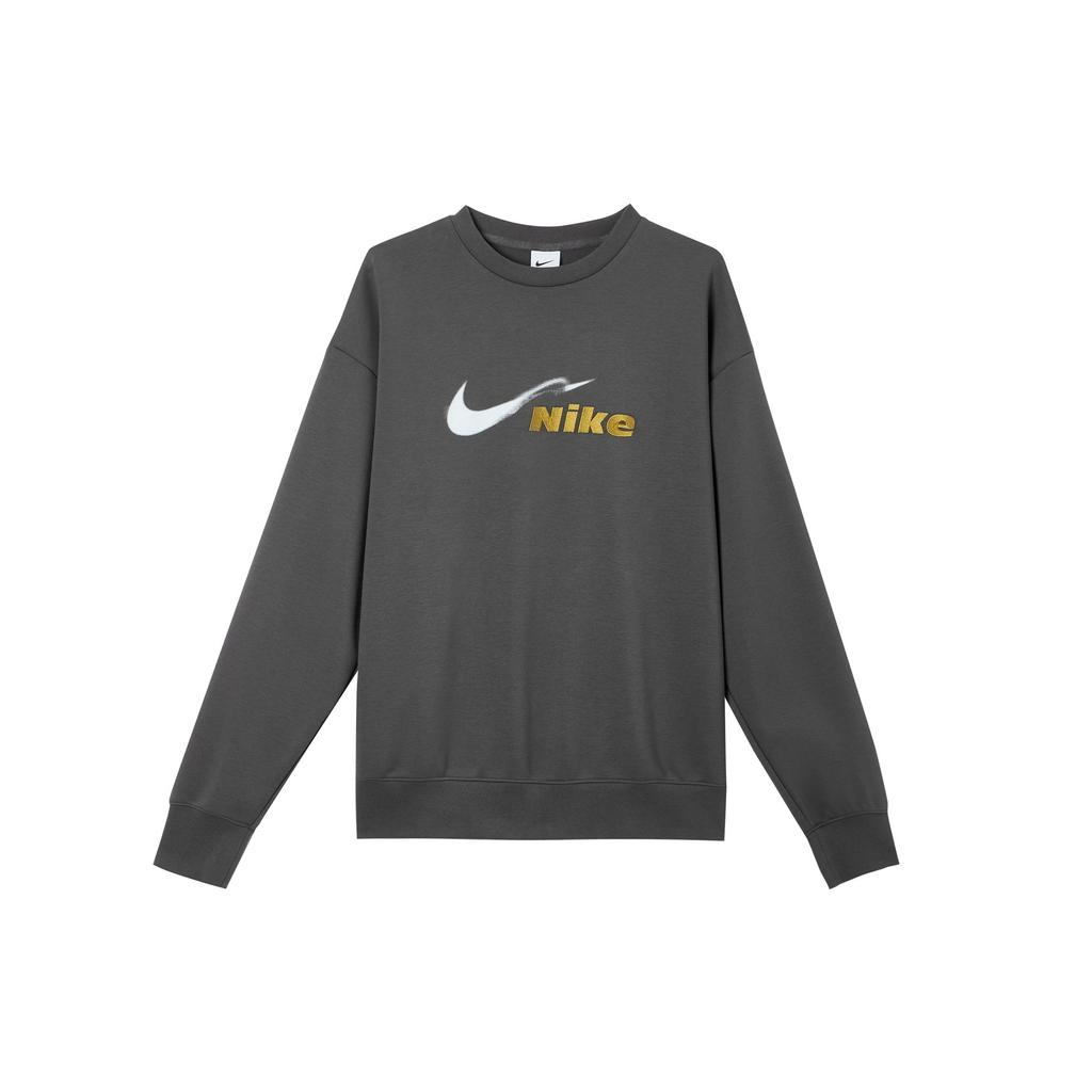 Nike Dri-Fit Moisture-Wicking Fleece Loose Long Sleeve Hoodie Men hoodies Medium-Gray Summit-White Desert-Moss HV4880-299