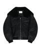 Ungimmick Fur Hooded Nylon Ma-1 Jacket (Black)