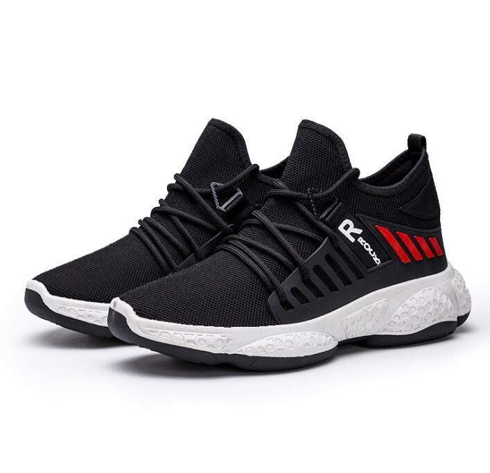 

Мужские кроссовки Новые дышащие на шнуровке Мужские сетчатые туфли Модные повседневные Нескользящие Мужские вулканизированные туфли Tenis Masculino H500 44 чёрный