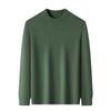 Winter 2025 Men's Cashmere Round Neck Sweater - Fashionable, Warm, Solid Color Base Layer