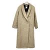 MADISON BLUE Beige MB171-2004 Pearl Button Linen Double Chester Long Coat Coat O2 beigeUsed