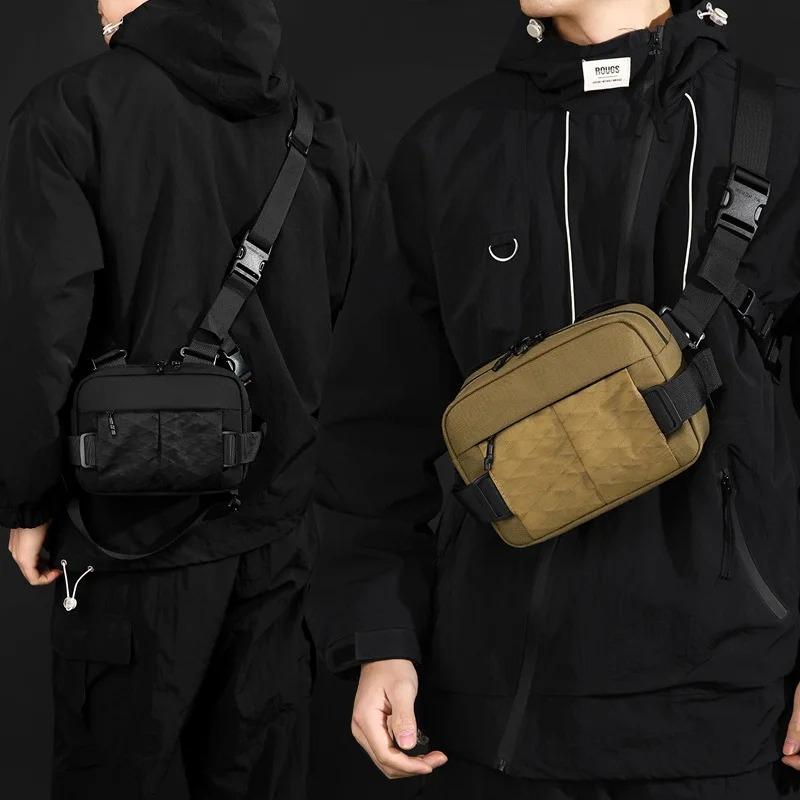 Men's Waterproof Waist Bag Large Capacity Multi-Pocket Belt Pack Outdoor Sports Running Cycling Chest Bag Crossbody Bag