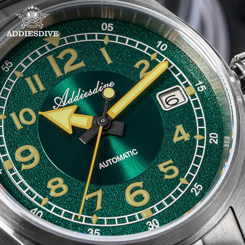 ADDIESDIVE AD2055 Men's Automatic Mechanical Watch NH35A Stainless Steel Luxury 200M Diving Waterproof Luminous Dress Watch