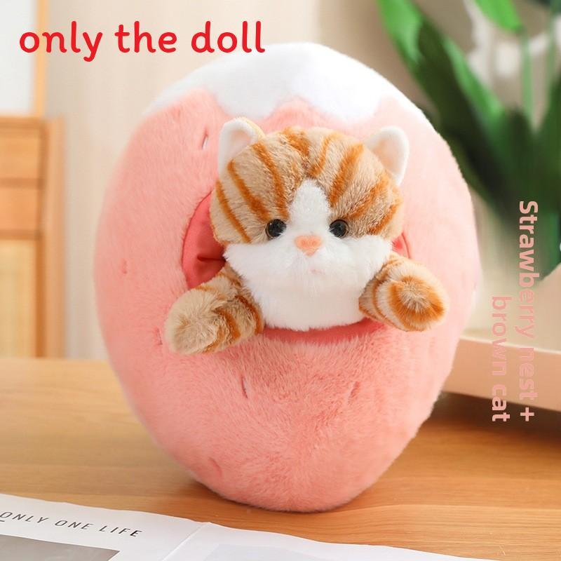 Creative Cat Plush Toy With Detachable Fruit Pillow For Kids And Collectors