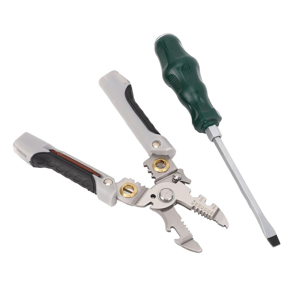 21 In 1 Wire Stripper 6mm Slot Screwdriver Stainless Steel Wire Stripping Pliers Electrician Tool