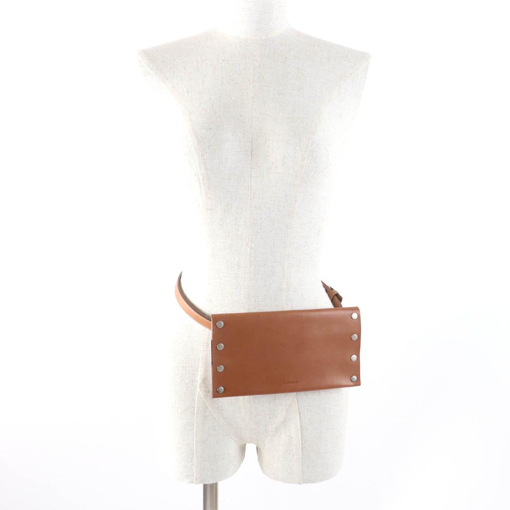 Pristine JIL SANDER Waist Bag RIVET WALLET BELT Rivet Wallet Belt Brown Leather Used