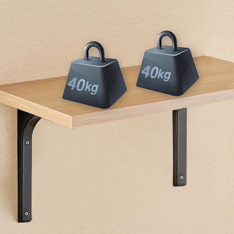 2 Pieces L-Shape Floating Shelf Brackets Invisible Shelf Support Right Angle Metal Wall Mounted Brackets Easy to Install
