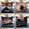Titanic Movie Poster Classic Romantic Love Maple Design Cushion Cover Happy Autumn Harvest Decor Holiday Decorati Pillow Cover