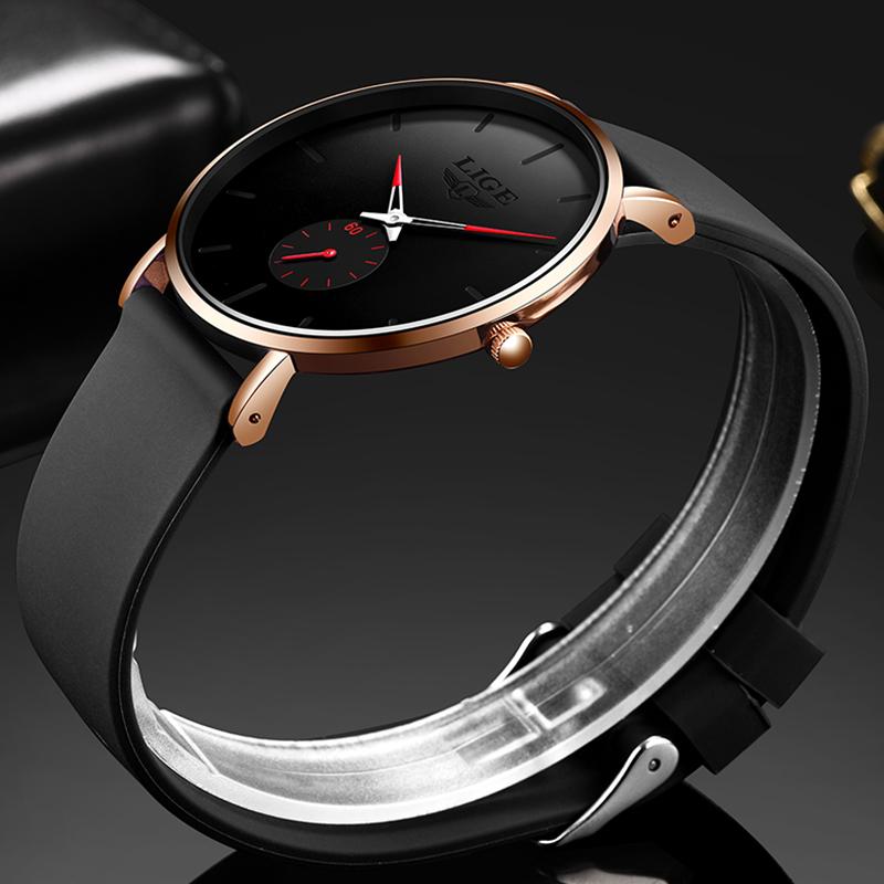 LIGE New Fashion Sports Mens Watches Top Luxury Waterproof Simple Ultra-Thin Watch Men Quartz Clock Relogio Masculino