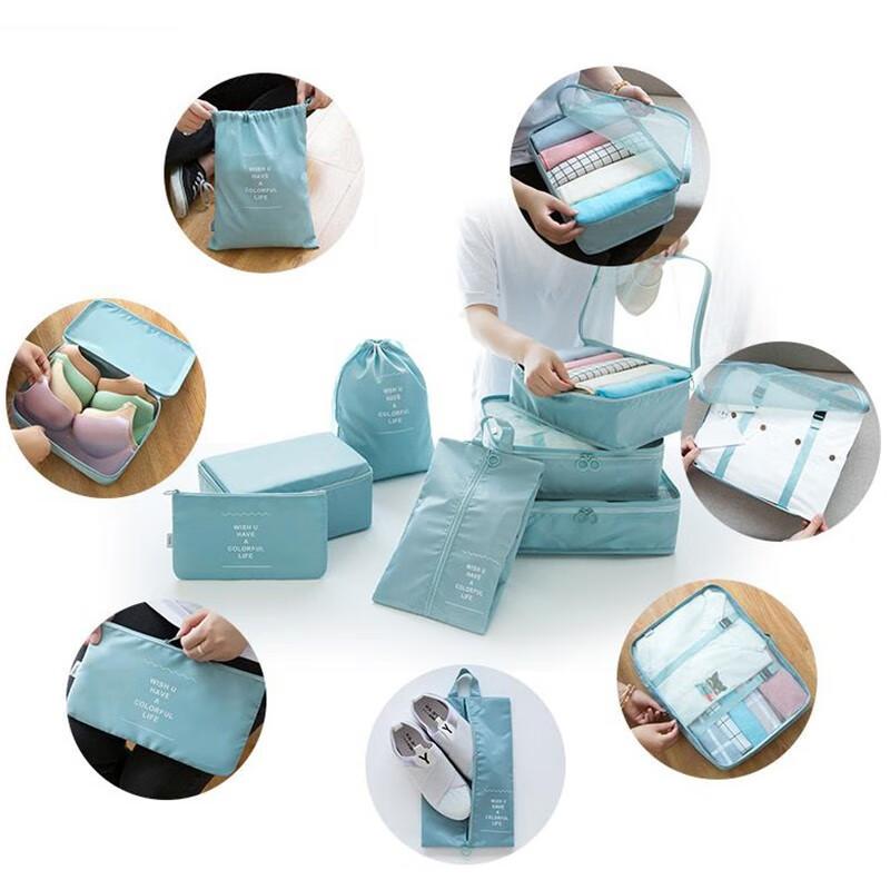 7PCS Set Travel Bag Shoes Clothes Storage BagsWaterproof Suitcase Portable With Clothes Underwear Trave Packaging Organizing Bag