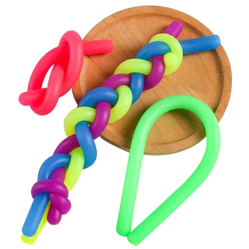 Fidget Toys Autism Vent Children Adult Decompression Toy Luminous Noodle Stretch String TPR Rope Anti Stress Toy String 28cm