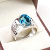 London Blue Topaz Oval Gemstone With 925 Sterling Silver Ring For Men's #B248 JL375681852037