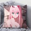 Zero Two Animation DARLING In The FRANXX Kissenbezug Quadratisches Kissen Schlafzimmer Sofa Freizeit Komfort Auto Wohnzimmer Heimdekoration 40X40