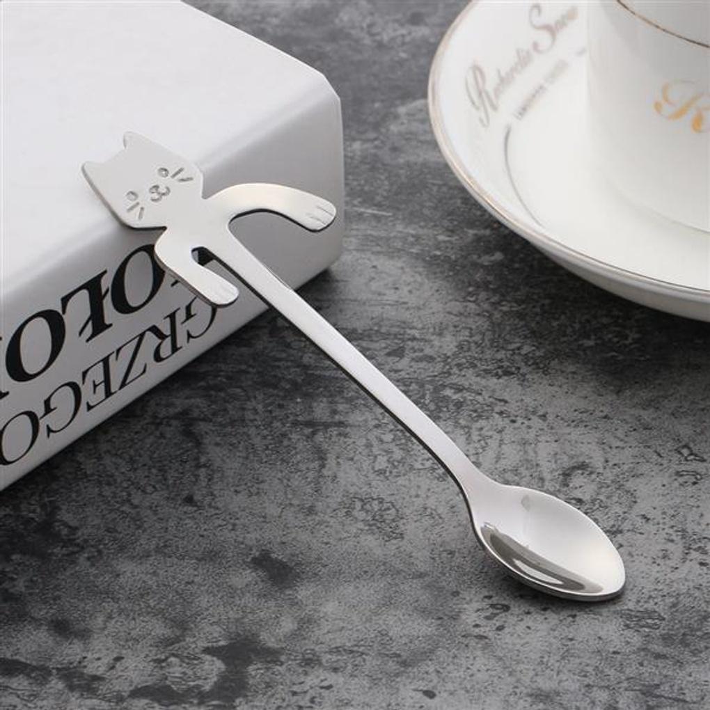 Cat Arm Cup Holder Teaspoon Holder Dessert Stainless Steel Home Cafe