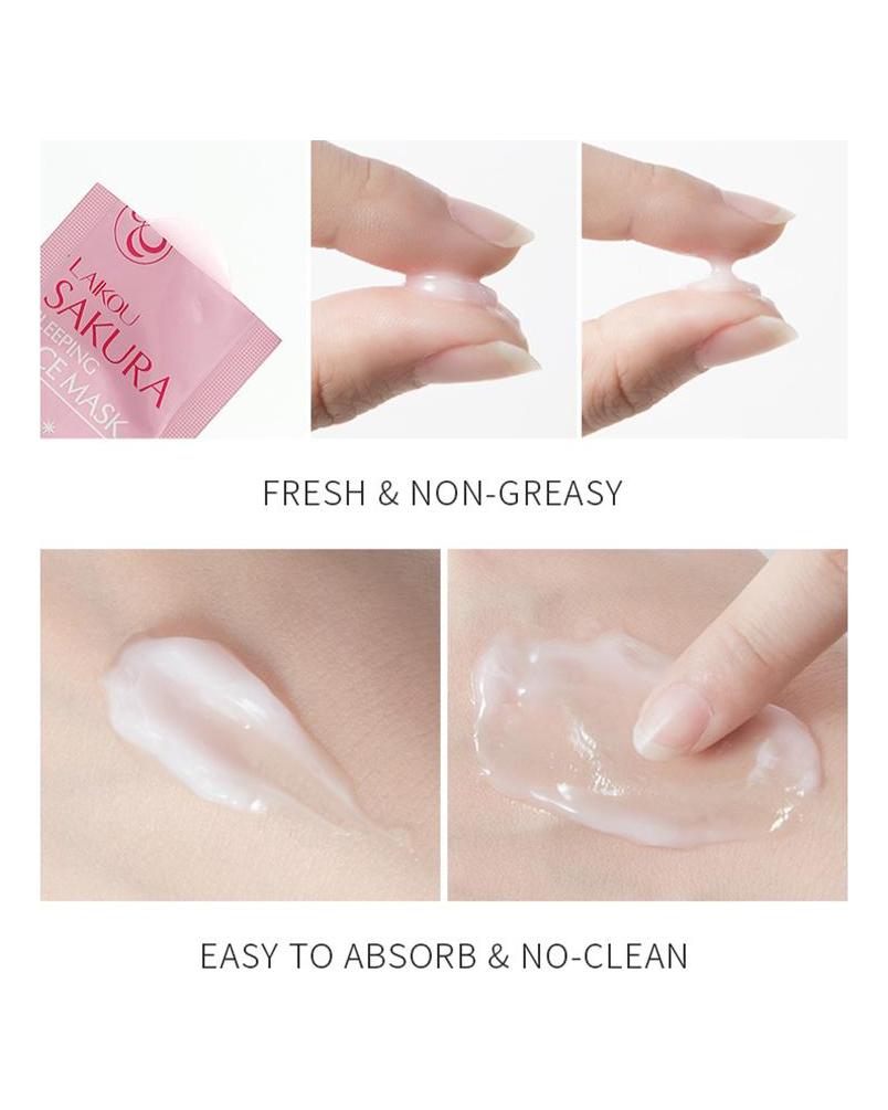 LAIKOU Sakura Seaweed Centella Snail Collagen Maska do spania