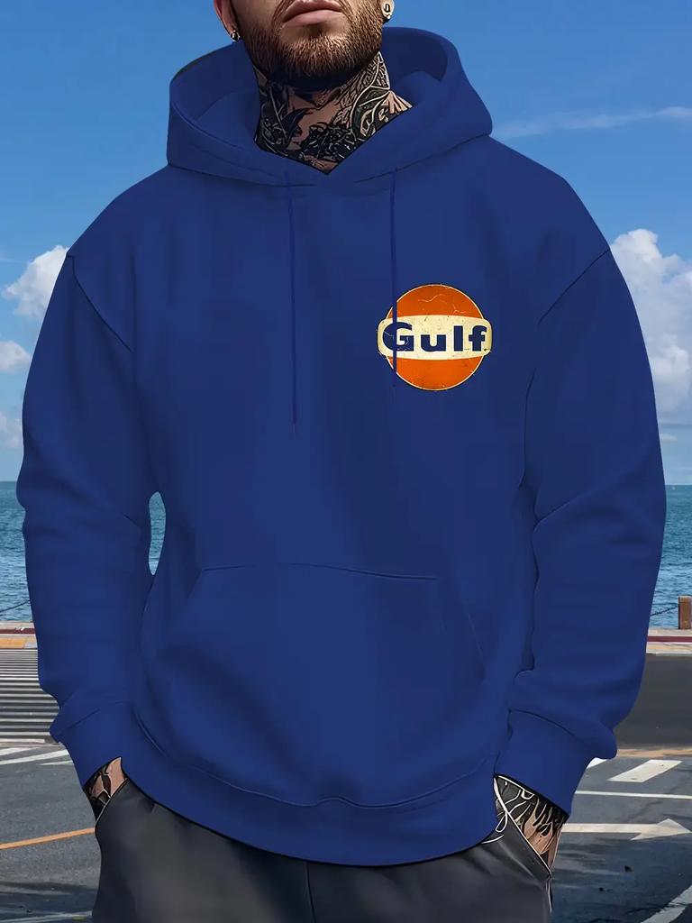 Hoodie - Black Pullover Sweatshirt with Orange &
