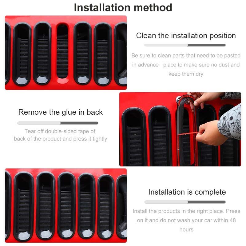 ABS Car Headlight Decorative Cover Grille Decoratiion Stickers For Jeep Wragnler JK 2007-2017 Car Exterior Accessories