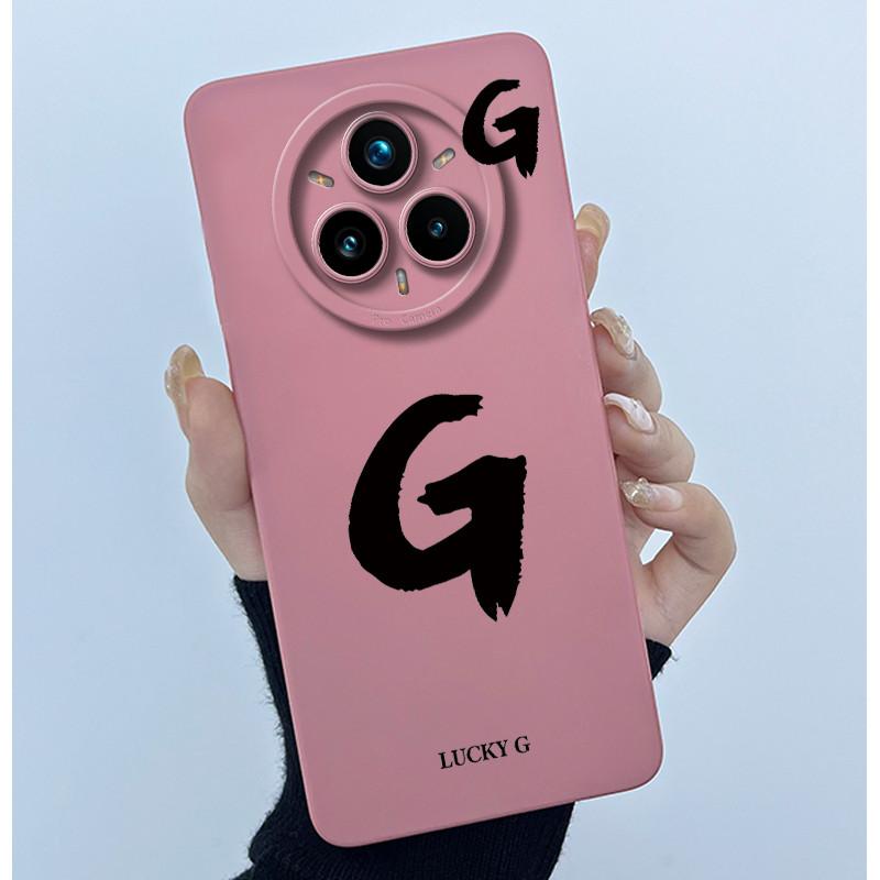 For Realme 14 Pro 14Pro+ 5G Cover Case Lucky Initial Letter Couple Silicone Soft Phone Bumper for Realme14 Pro Plus 2025 Casing