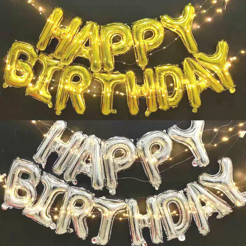 Happy Birthday Aluminum Balloon Letter Decorations