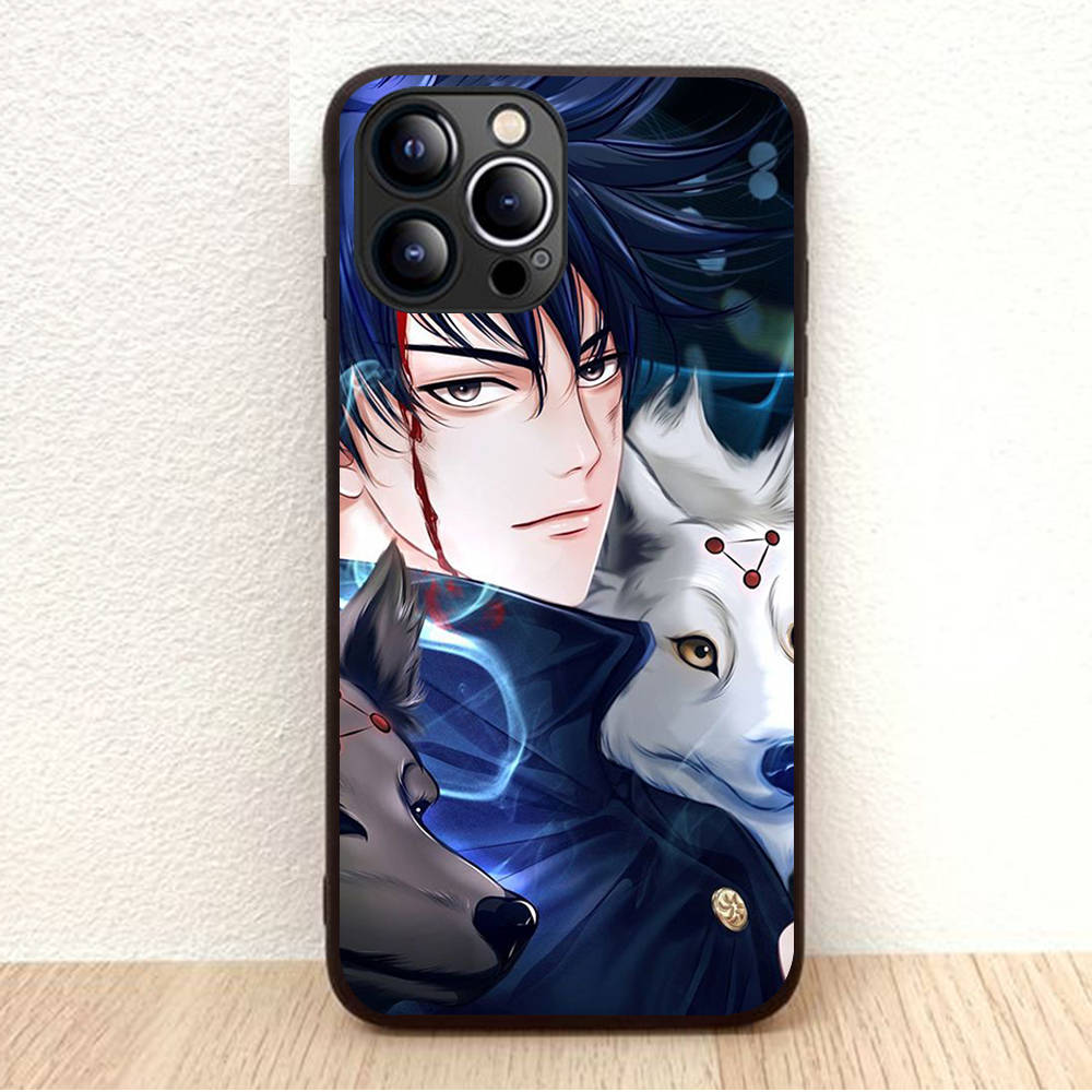 BW-28 Jujutsu Kaisen Soft Black Case for iPhone XR 14 15 11 12 13 6 7 8 X XS Pro Max Samsung S22 S23 S21 S24 FE Ultra S8 Plus