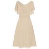 European and American new chiffon dress, women's sexy one-word shoulder wedding dress long dress women