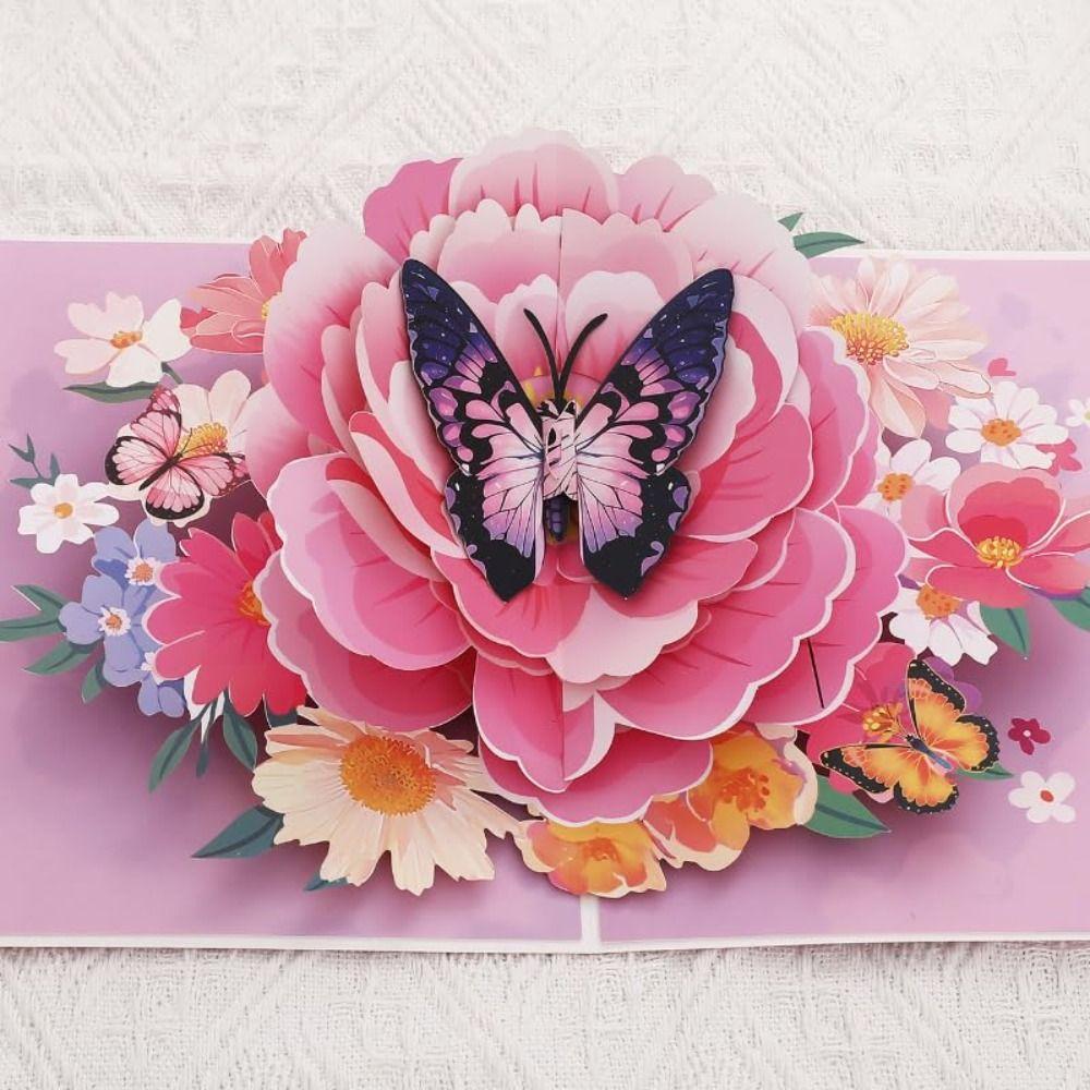 New 3D Happy Birthday Card Pop Up Four-Layer Birthday Cake Gift Card Foldable Best Wishes Father's Day card Gift