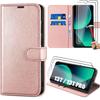Folio Case - E.F.CONNECTION - for Xiaomi 13T/13T Pro - Pink PU Leather - Shockproof TPU - Wallet Function