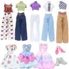 Fashion Doll Dress for Barbie Doll 11.5'' Girl Doll Outfit Tops and Pants with High Heels Shoes Boots Kids Play Gift Accessories Toy