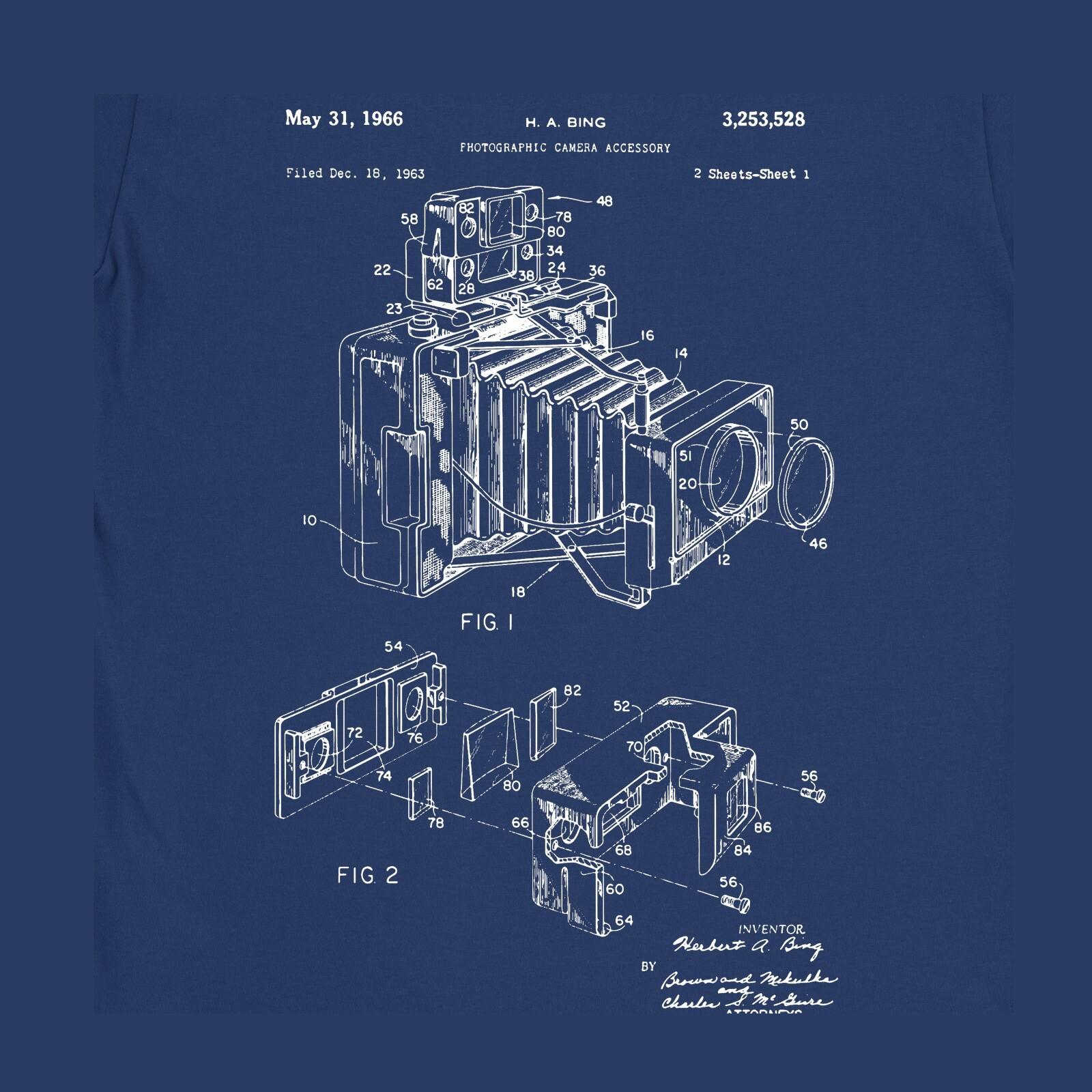 Photographic Camera Patent T-Shirt Mens Gift Idea Photography Art Camera Art M