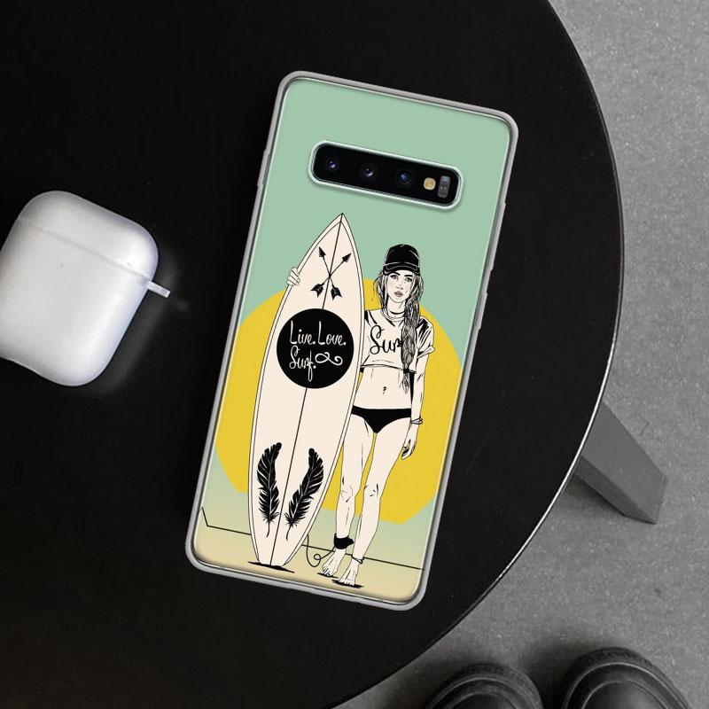 Surf Board Aesthetic Phone Case Cover for Samsung Galaxy S26 S25 Edge S24 S23 Ultra S22 Plus S21 FE S20 + Art Customized Fundas