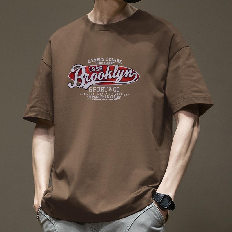 Simple T-shirt Men's print Summer Trendy Printed Cotton Short Sleeved Loose Trendy Breathable T-shirts