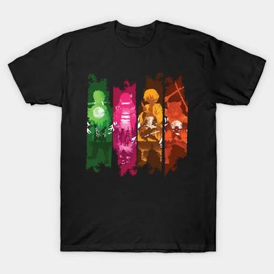 Demon Slayer Daring Duels Animation Derivatives Kamado Tanjirou Printing T-shirt Men's 2025 Summer Fashion Oversized Streetwear