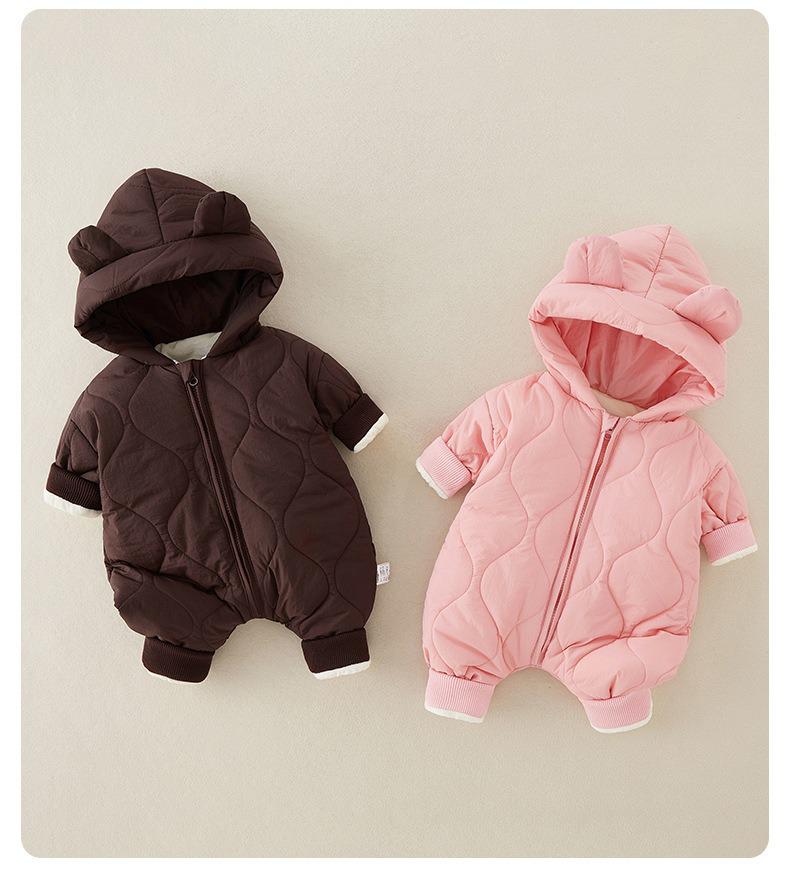 Class A Baby Autumn & Winter Quilted Jumpsuit - Warm Cotton-Padded Newborn Crawling Suit