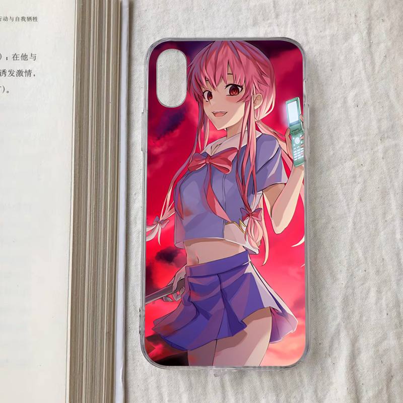 Mirai Nikki Future Diary Gasai Yuno Phone Case For iPhone 13 14 Pro Max XS XR 12 11 Pro 13 Mini 6 7 8 Plus Clear Back Cover Capa