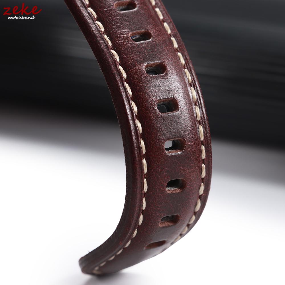 Vintage Braunes Kalbslederarmband Retro Ölwachs Echtes Leder Uhrenarmband für Seiko für Rolex Business-Armbänder 20mm 22mm 24mm Armband