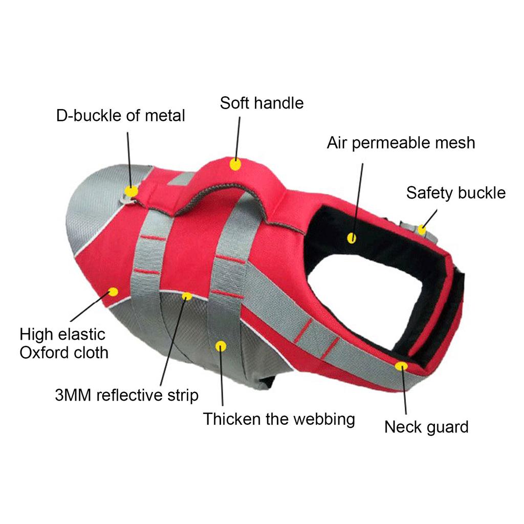 Dog Life Preservers Swimsuit Dog Life Vest Adjustable Belt Flotation Device Safety Swimsuit for Swimming Boating