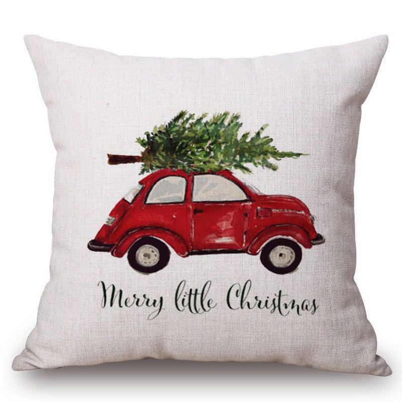 Festliche Weihnachten Xmas Leinen Kissenbezug mit elegantem einseitigem Druckdesign