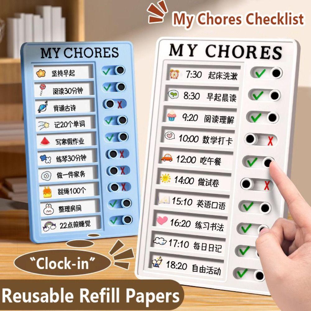 Detachable Daily Planner Memo Plastic Self-discipline Checklist Multi Purpose My Chores Checklist
