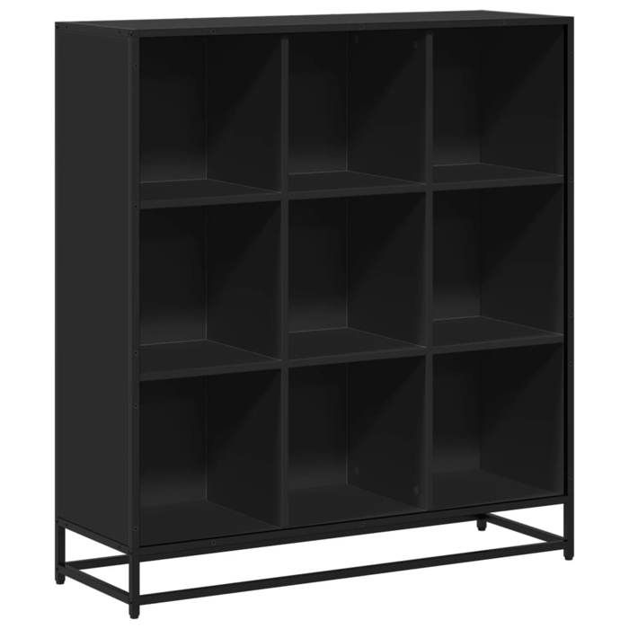 VidaXL Bibliothèque noir 97,5x33x107,5 cm bois d'ingénierie et métal, étagère à livres, porte-livres, support à livres, 3300860