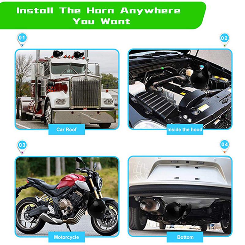 12V 110DB Super Loud Train Horn Waterproof Motorcycle Car Truck SUV Boat Red